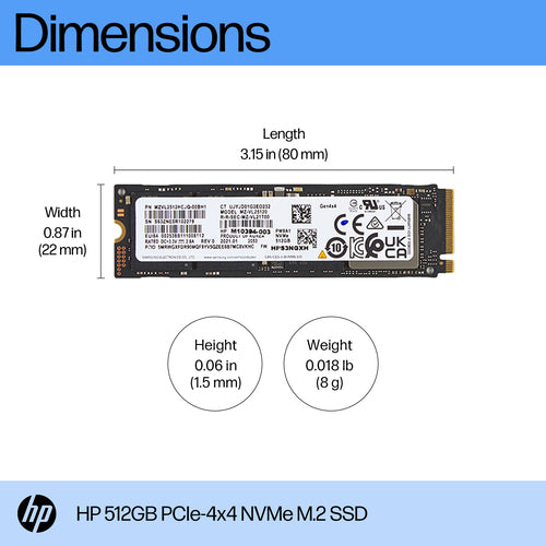 HP 512GB PCIe-4x4 NVMe Solid State Drive HP 512GB PCIe-4x4 NVMe Solid State Drive